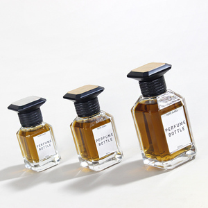 Chai nước hoa vuông sang trọng dành cho nữ, nắp đen, 30ml <span class=keywords><strong>50ml</strong></span> 100ml, chai xịt thủy tinh kèm bao bì - Product Image 1