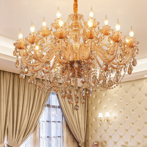 Lámpara Colgante Clásica Francesa María Teresa de Cristal Ámbar, Decoración Interior de Lujo para Comedor o Salón de Bodas - Product Image 3