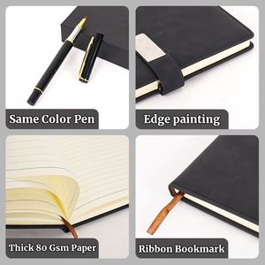Carnet promotionnel en cuir PU blanc de haute qualité avec impression personnalisée, pages de journal et stylo inclus - Product Image 2