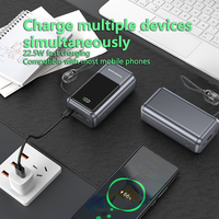 Banque d'alimentation haute capacité 20000mAh trois ports USB 22.5W charge rapide type C sortie deux batteries d'alimentation de charge centrale