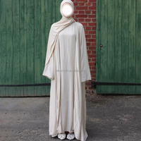 Vêtements islamiques Willson pour femmes, robe abaya modeste musulmane à manches longues avec boutons intérieurs, tissu en lin pour le printemps