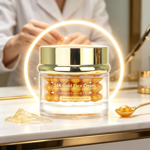 ครีมหน้าทองคำ 24K แบรนด์ส่วนตัว รับผลิตแบบ OEM ODM ครีมแคปซูลคอลลาเจน ปรับผิวกระจ่างใส ต่อต้านริ้วรอย ครีมเจลไข่มุกทองคำ - Product Image 3