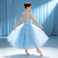 Costumes de ballet longs et moelleux pour les spectacles de ballet professionnels sur scène, jupes de ballet mi-longues en tulle doux, entraînement de danse pour enfants
