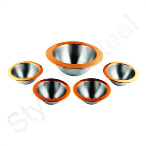 Stainless Steel Serving Bowl Set With Tapper Colored Serving Set of 5 pcs that are often used to hold or store