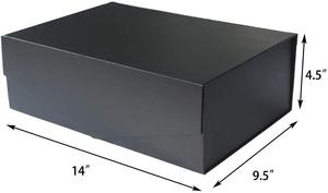 Caja de embalaje de papel magnético plegable de regalo de cartón rígido negro personalizado al por mayor - Product Image 5