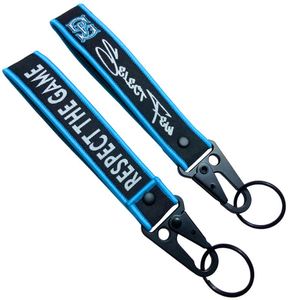Wholesale <b>Customized</b> Luggage Carabiner <b>Key</b> Tag Label Embroidery Keyring Flight for Logo Woven Keychains Lanyard - Product Image 1