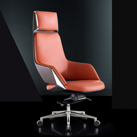 Chaise de bureau de direction en cuir de luxe léger - Chaise de bureau ergonomique avec dossier confortable pour une longue séance assise