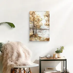 Hojas de árbol pintadas a mano, decoración de pared Digital, lienzo, impresión artística