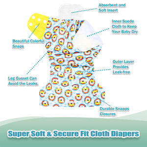 Couches lavables écologiques en tissu pour nouveau-né, couvre-<span class=keywords><strong>couche</strong></span> <span class=keywords><strong>lavable</strong></span> - Product Image 4