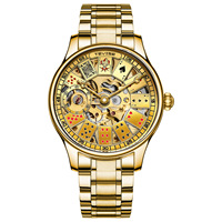 Montre mécanique pour homme TEVISE T820, boîtier en alliage, cadran à motif de cartes de poker, verre minéral, bracelet en alliage, montre-bracelet de mode pour affaires