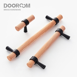 Poignées de meubles en laiton moleté Dooroom, poignées modernes en cuivre noir, pour armoire, commode, boîte à chaussures, tiroir, armoire, bouton - Product Image 6