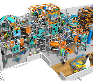 Высококачественная детская тематическая Коммерческая крытая игровая площадка с большими горками для продажи 1 Набор пластиковая горка для детского сада - Product Image 4