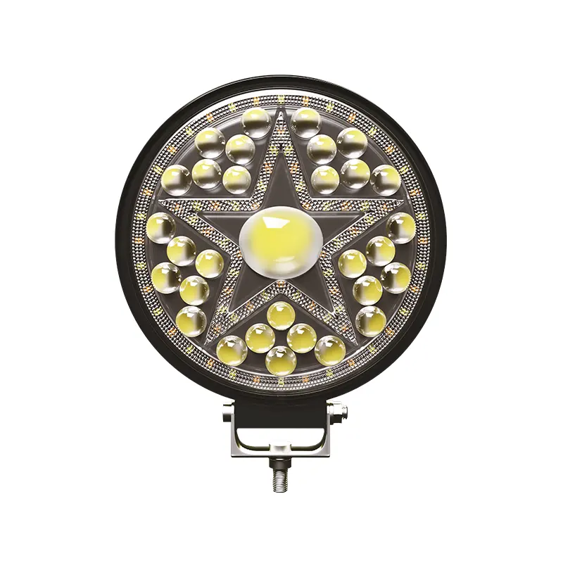 7 Inch 45w Round Led Work Lamp Car Front Bumper Light For Jeep Wrangler With Angel Eyes Driving Light