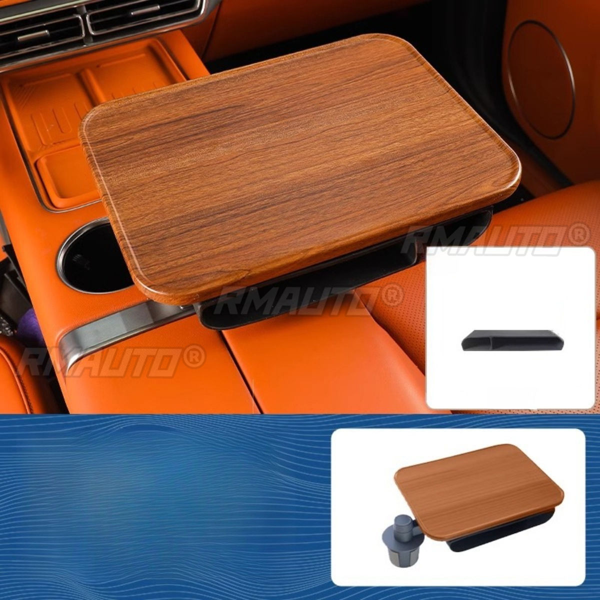 Boîte de rangement pour rubans en bois foncé