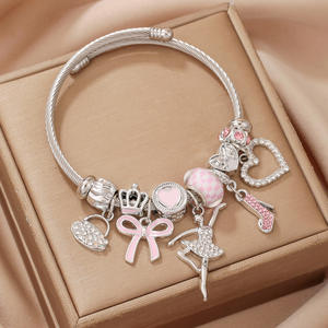 Pulseras de Acero Inoxidable de Moda al por Mayor, Elegantes y Sencillas, <span class=keywords><strong>con</strong></span> Diseño de Princesa de Diamantes de Lujo para Mujer - Product Image 6