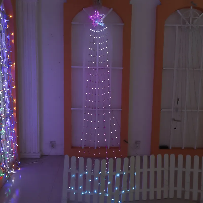 Năm cánh sao cờ ánh sáng đèn LED đầy màu sắc cho trang trí kỳ nghỉ trong nhà và ngoài trời