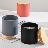 Nouveau design céramique porte-bougie en verre de luxe décoré maison cire de ciment pot de bougie en verre vide avec logo