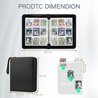 Couverture zippée de 9 pages de poche extra larges pour ranger en toute sécurité les cartes épaisses et graduées, classeur de cartes idéal pour les collections de valeur
