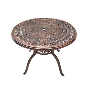 Cast Aluminum Outdoor <b>Round</b> <b>Table</b> 48 In Traditional Garden Furniture Weather Resistant <b>Patio</b> <b>Table</b> - Product Image 1