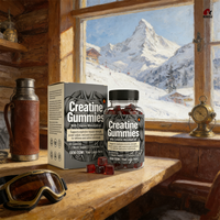 Gummies de créatine monohydrate OEM/ODM pour adultes, récupération musculaire, nutrition sportive, à base de pectine, naturelles, 120 gummies, GMP/Halal/Kosher