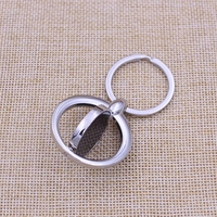 Porte-clés rotatif en forme de clé de voiture, vierge, gravable au laser, étanche, nickelé brillant, en zinc, promotionnel
