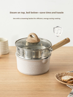 Marmite vapeur pour aliments complémentaires pour bébé, en céramique saine avec revêtement antiadhésif, poêle de cuisson polyvalente, compatible lave-vaisselle et induction