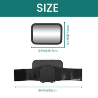 Miroir de voiture portable contemporain orientable à 360° avec cadre ABS et fixation sur appuie-tête, en acrylique, orienté vers l'arrière pour bébé
