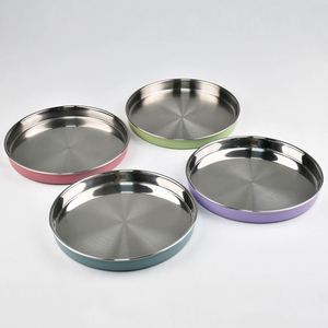 9 Inch Non-Slip Stainless Steel Dinner & Snack Plates with Silicone Sleeve Dishwasher Safe <b>Kids</b> <b>Dining</b> Non-Divided Design - Product Image 5