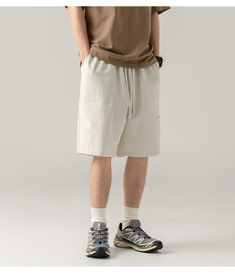 <span class=keywords><strong>Gelan</strong></span> Pantalon cargo décontracté pour homme Short d'été cinq quarts avec impression personnalisée en coton Motif solide Coupe ample - Product Image 6