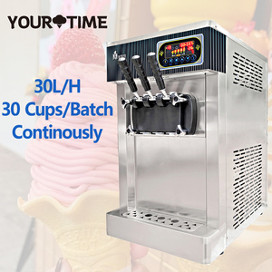 Machine à yaourt glacé Sundae 3 <span class=keywords><strong>saveurs</strong></span> Comptoir de congélateur 2 + 1 <span class=keywords><strong>saveurs</strong></span> mélangées Machine à crème glacée molle pour chariot à crème glacée - Product Image 2