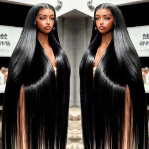 कुंवारी क्यूटिकल संरेखित वाइटनेज़ कच्चे मानव बालों की विग काली महिलाओं के लिए चमकदार पूर्ण फीता विग विक्रेता 13x6 13x4 hd फीता लटल विग - Product Image 1