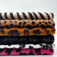 Personnalisé 100% polyester tricoté animal imprimé léopard polaire tissu d'ameublement velours imprimé velours tissu pour chaussures sacs