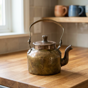 <b>Vintage</b> Metal Tea <b>Kettle</b> With Lid And Metal Handle Water Pot For Tea Brewing - Product Image 3