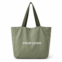 Sacs fourre-tout en toile de coton recyclé imprimés en sérigraphie avec logo couleur personnalisé, poignées en toile, grande taille, ouverture supérieure, pour le shopping