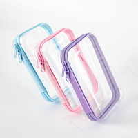 Vente en gros de boîtes de rangement transparentes pour vêtements de voyage de grande capacité, étui rigide transparent avec fermeture éclair