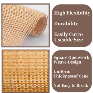 קרסאז 'en canne de rotin naturl maille carree פרמיה rouleau שופצ' ן - Product Image 3