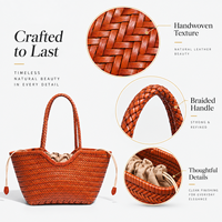 Sac à bandoulière en cuir véritable personnalisé avec logo, sac fourre-tout tissé à la main pour femmes, sac à main pour femmes avec sac intérieur amovible