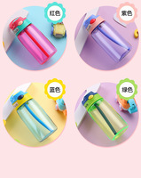 Bouteille d'Eau en Plastique avec Paille pour Enfants, Motif Mignon, Bec Canard Kawaii, Sans BPA, Réutilisable, Sport