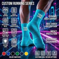 Chaussettes techniques personnalisées néon futuristes - Style cyber - Performance urbaine - Équipement sportif unique et tendance