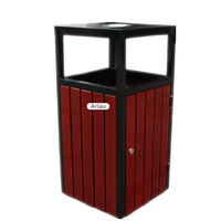 Conteneur à déchets en bois pour extérieur, poubelle commerciale pour rue, parc, aménagement paysager, bac à ordures public