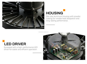 185Lm/W 220-240v CEE Lampu <span class=keywords><strong>Highbay</strong></span> Dapat Disesuaikan 250w Bulat Pabrik UFO High Bay <span class=keywords><strong>Light</strong></span> dengan 2 Sensor - Product Image 6