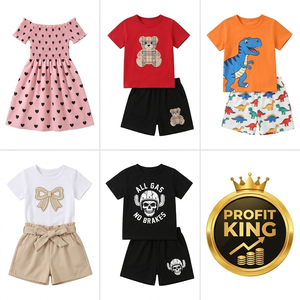 Conjunto de Camiseta y Pantalones Cortos para Niños con Estampados de Animales y Naturaleza, Ropa de Verano para Niños, Colores/Diseños Variados, Modelo Profit King 2026.5 - Product Image 2
