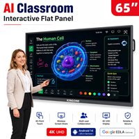 Tableau interactif intelligent 4K HD 65 pouces à écran tactile LCD, directement de l'usine, pour les salles de classe, les écoles et la formation en entreprise