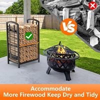 Support à bois en acier durable pour foyer, avec rangement facile pour usage intérieur/extérieur – Offre spéciale