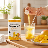 Supreme Detox Powder Probiotik Omega 3 300g Rasa Mangga Pendukung Pencernaan Detoksifikasi Bebas Gluten Vegan Suplemen Diet 12 Bulan