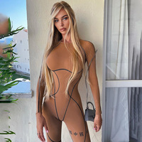 GIMILY OEM & ODM Combinaison ajustée dos nu creuse pour femmes Sports Yoga Bodycon Workout Tight Romper One Piece Outfit Body