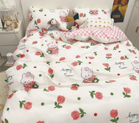 Tissu imprimé de dessins animés en stock 100% tissu uni satiné en coton pour enfants en gros bon marché