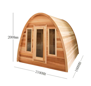 Sauna extérieur en bois massif pour 4 personnes Rapid-Warm, pour la relaxation après l'entraînement, sauna haute résistance avec porte en verre - Product Image 5