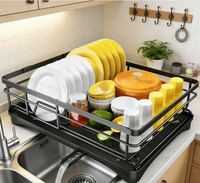 Égouttoir à vaisselle moderne en métal grande capacité pour comptoir de cuisine, le meilleur pour le rangement et le séchage de la vaisselle sous l'évier