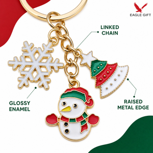 Customizable Logo Small Ribbon Material Christmas Santa Pendant Keychain-Festive Souvenir Gift - Product Image 5